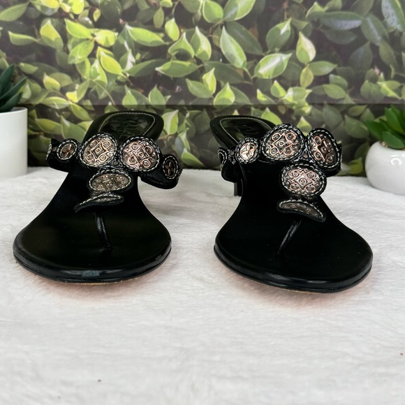 {Cole Haan} Y2K VTG Women’s Embellished Bejeweled Thong Sandal - Size 6.5B - Picture 6 of 15